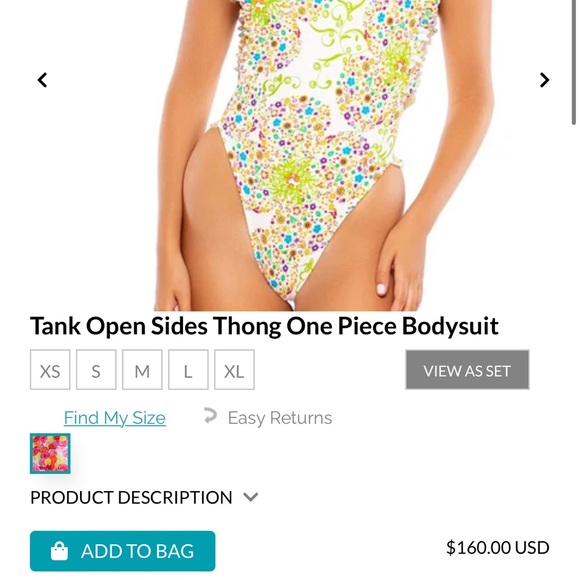 NWT🔥Luli Fama one piece thong bathing suit sz M. Runs small - Picture 6 of 6
